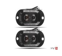 SQIFBA Car Rear Stop Light Truck Clean Lens Signal Light 12V 24V LED Tail Brake Indicator Dual Color Clearance Lamps for Trailer Lorry 2Leds 4leds(2pcs 2leds smoke)