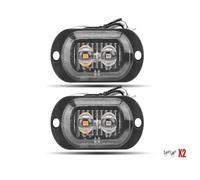 SQIFBA Car Rear Stop Light Truck Clean Lens Signal Light 12V 24V LED Tail Brake Indicator Dual Color Clearance Lamps for Trailer Lorry 2Leds 4leds(2pcs 2leds clear)