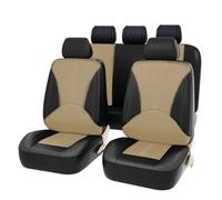 SQIFBA Car Seat Cushions 4/9PCS Leather Auto Seat Covers For OPEL For Astra For Astra For Mocha For Omega For Grandland X For Corsa Seat Covers(5Seats-Black Beige)