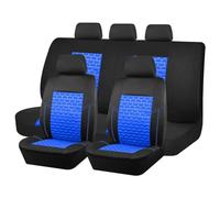 SQIFBA Car Seat Cushions Car Seat Covers Tire Texture Press Breathable Fabric For 3 Zipper For Rear Backrest Seat Covers(Black Blue 5 PCS)