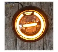 SQIFBA Motorcycle LED Headlight Motorcycle Modification LED 12V Ultra-Bright Headlamp Headlight Full Metal 6.5 Inch With Grill Guard Waterproof Headlight Front Light