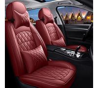 SQIFBA Pu Leather 5 Seat Full Set Car Seat Covers For Jaguar Xf For F-pace For E-pace For I-pace For X-type Xe Xj Xk Car Accessories Car Seat Protector(Lafite Red,Luxury)
