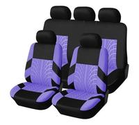 SQIFBA Seat Cover Set Breathable Full Set Car Seat Covers Universal Front/Rear Split Bench Car Seat Protector For Kia For Rio Car Seat Covers(Purple All Seat)