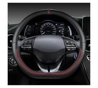 SQIFBA Steering Wheel Cover For Hyundai For Ioniq 2016 2017 2018 2019 2020 2021 2022 Car Steering Wheel Cover D Shape PU Leather Auto Accessories Interior Car Interior Decor(WINE RED)