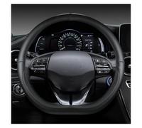SQIFBA Steering Wheel Cover For Hyundai For Ioniq 2016 2017 2018 2019 2020 2021 2022 Car Steering Wheel Cover D Shape PU Leather Auto Accessories Interior Car Interior Decor(Black)