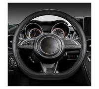 SQIFBA Steering Wheel Cover For Suzuki For Swift 2017 2018 2019 2020 2021 2022 Microfiber Leather D Shape 38cm Car Steering Wheel Cover Sport Auto Accessories Car Interior Decor(Black)