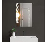 Sqinor 40x60cm Rectangle Mirror over Bathroom Sink, Frameless Modern Bathroom Wall Mirror with Pre-installed Hooks, HD Shatterproof Glass, Medium Rectangular Wall Mirrors for Hallway Toilet WC