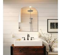 Sqinor Arch Bathroom Mirror 45x60cm Frameless Wall Mirror, Modern HD Glass Decorative Arched Wall Mirrors for Bathroom Hallway Living Room Bedroom Walls