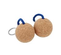 SQIOHNYF 2Pcs Cork Ball Floating Keychain Round 50MM Plastic Fender Buoyancy Key Ring Suitable For Boat Sailing Kayaking Surfing Gift(Blue)