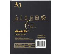SQL A3 Sketchbook, Hardcover Sketch Book with 160GSM Thick Paper, Spiral Bound Sketch Pad A3, Drawing Pad for Sketching, Portrait, 50 Sheets / 100 Pages