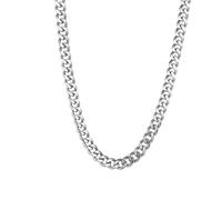 SQL Men Sturdy Cuban Chain Necklace, 3/5/7mm, 45, 50, 55, 60cm Length, Stainless Steel (5mm, 45 cm)