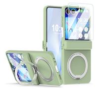 SQMCase Designed for Samsung Galaxy Z Flip 8 Case Magnetic with Hinge Protection & Screen Protector & Kickstand [Compatible with MagSafe],Slim Protective Phone Case Cover for Z Flip 8 (Green)