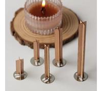 SQMSK 10 Sets 20-150 * 13MM Cross Large Wood Wicks For Candle Making With Metal Wick Holder Smokeless Soy Candles Crackle Wood Wick