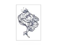 SQMSK 110x160cm 3pcs Waterproof Flower Temporary Tattoos, Realistic Herbal Dyes, Large Flower Design, Full Arm Body Art, For Men, Women, Festivals