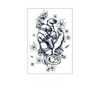 SQMSK 110x160cm 3pcs Waterproof Flower Temporary Tattoos, Realistic Herbal Dyes, Large Flower Design, Full Arm Body Art, For Men, Women, Festivals