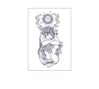 SQMSK 110x160cm 3pcs Waterproof Flower Temporary Tattoos, Realistic Herbal Dyes, Large Flower Design, Full Arm Body Art, For Men, Women, Festivals