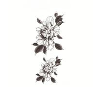 SQMSK 208 * 95mm 6pcs Dark Full Arm Waterproof Temporary Tattoo Stickers Large Flower Design Realistic 3D Black Ink Herbal Dyes For Makeup Party
