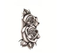 SQMSK 208 * 95mm 6pcs Dark Full Arm Waterproof Temporary Tattoo Stickers Large Flower Design Realistic 3D Black Ink Herbal Dyes For Makeup Party