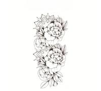 SQMSK 208 * 95mm 6pcs Dark Full Arm Waterproof Temporary Tattoo Stickers Large Flower Design Realistic 3D Black Ink Herbal Dyes For Makeup Party