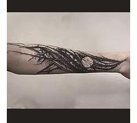 SQMSK 2pcs 24 * 10cm Realistic Large Flower Temporary Tattoos, Waterproof Full Arm Tattoo Stickers With Plant Dyes For Festivals, Parties, And Makeup