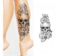 SQMSK 2pcs 24 * 10cm Realistic Large Flower Temporary Tattoos, Waterproof Full Arm Tattoo Stickers With Plant Dyes For Festivals, Parties, And Makeup