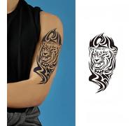 SQMSK 2pcs 24 * 10cm Realistic Large Flower Temporary Tattoos, Waterproof Full Arm Tattoo Stickers With Plant Dyes For Festivals, Parties, And Makeup