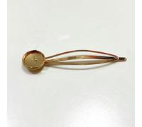 SQMSK 3.5-7CM 5pcs Gold Metal Hair Clips Tray Hair Barrettes Tray Hair Bobby Pins With Blank Tray Round Bezel Settings Trays for Hair Pin Diy