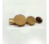 SQMSK 3.5-7CM 5pcs Gold Metal Hair Clips Tray Hair Barrettes Tray Hair Bobby Pins With Blank Tray Round Bezel Settings Trays for Hair Pin Diy