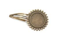 SQMSK 50 * 20MM 30pcs Round Metal Hair Clips Tray Hair Barrettes Tray Hair Bobby Pins With Blank Tray Round Bezel Settings Trays for Hair Pin