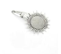 SQMSK 50 * 20MM 30pcs Round Metal Hair Clips Tray Hair Barrettes Tray Hair Bobby Pins With Blank Tray Round Bezel Settings Trays for Hair Pin