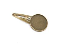 SQMSK 50 * 20MM 30pcs Round Metal Hair Clips Tray Hair Barrettes Tray Hair Bobby Pins With Blank Tray Round Bezel Settings Trays for Hair Pin