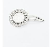 SQMSK 50 * 20MM 30pcs Round Metal Hair Clips Tray Hair Barrettes Tray Hair Bobby Pins With Blank Tray Round Bezel Settings Trays for Hair Pin