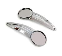SQMSK 60 * 20MM 10pcs Rose Gold Snap Hair Clips Tray Barrettes Tray Hair Bobby Pins With Blank Tray Round Bezel Settings Trays for Hair Pin DIY