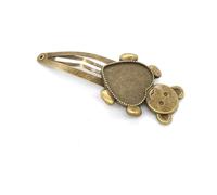 SQMSK 60 * 20MM 50pcs Retro Love Metal Hair Clips Tray Hair Barrettes Tray Hair Bobby Pins With Blank Tray Round Bezel Settings Trays for