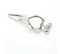 SQMSK 60 * 20MM 50pcs Retro Love Metal Hair Clips Tray Hair Barrettes Tray Hair Bobby Pins With Blank Tray Round Bezel Settings Trays for