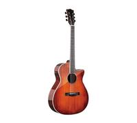 SQOE S340FG Dreadnought Electro-Acoustic Guitar in Cherry Sunburst, Spruce and Mahogany Body, Rosewood Fretboard, Right-Handed