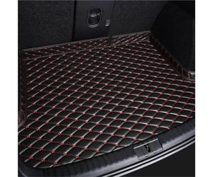 SQOFHFB Car Boot Liners Artificial Leather Customized Car Trunk Mat For Land For Rover For Range For Rover Sport 2018-2022 2014-2017 Boot Mats Cars(Black Red 4pcs)