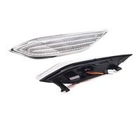 SQOFJDF Mirror Indicators Light 2x Led Sequential Front Bumper Turn Signal Lights For Cayenne 958 92A 2010-2014 Car Styling Indicator Amber(Silver LENS)