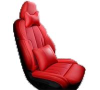 SQOFJGIGN Car Seat Cushion Full set Custom Leather Car Seat Covers For Nissan For Qashqai J11 J10 X For Trail T31 T32 2019 For Juke For Navara d40 Seat Covers(Red+pillow)