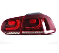 SQOFJGIGN Car Tail lights Rear Fog Lamp + Brake Light + Reverse + Dynamic Turn Signal For VW For MK6 For Golf 6 R 2009-2013 Car LED Tail Light Taillight Rear Light(Red and clear)