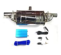 SQOFJGIGN Exhaust Tail Pipe 51/63/76MM Car Exhaust Pipe Variable Valve Mufflers Remote Control/Vacuum Pump Stainless Steel Universal T Shape One In Two Out Car Exhaust Pipes(76MM+Vacuum Pump)