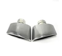 SQOFJGIGN Tail Throat 1 Pair(L+R) 150mm Outlet Rolled Oval Slant Muffler Tail Pipe 304 Stainless Steel Universal Car Exhaust End Tip Car Exhaust Pipe(ID 63mm-OD 150mm)