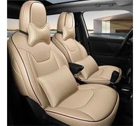 SQOGJSGZ Car Seat Covers Custom Car Seat Covers Leather For Jeep For Grand For Cherokee For Commander For Wrangler JK For Renegade For For Patriot For Compass Car Seat Covers Full Set(Beige,Luxury)