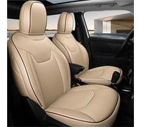 SQOGJSGZ Car Seat Covers Custom Car Seat Covers Leather For Jeep For Grand For Cherokee For Commander For Wrangler JK For Renegade For For Patriot For Compass Car Seat Covers Full Set(Beige,Standard)