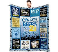Sqovulw 21st Birthday Gifts for Him, 60x50 Inch Gaming Logo Blanket, Polyester, Throw Blanket, Gaming, 21 Year Old