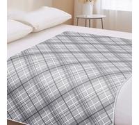 SQOYEI 4 Seasons Breathable Bed Pads Washable Waterproof, Anti-Slip Non-Displacement Incontinence Bed Pads for Hotel, Dormitory Pee Pads for Adults(70x100cm,Plaid-Grey)