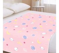 SQOYEI 4 Seasons Breathable Bed Pads Washable Waterproof, Anti-Slip Non-Displacement Incontinence Bed Pads for Hotel, Dormitory Pee Pads for Adults(100x180cm,Planet-Pink)