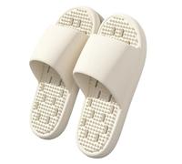 SQOYEI Acupuncture Slippers Women Lightness Quick-Dry, Summer Acupressure Slippers for Men Non-Slip Acupuncture Shoes for Dormitory(Beige,4.5-5 UK)