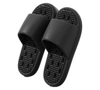 SQOYEI Acupuncture Slippers Women Lightness Quick-Dry, Summer Acupressure Slippers for Men Non-Slip Acupuncture Shoes for Dormitory(Black,6.5-7 UK)