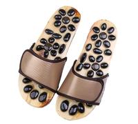 SQOYEI Adjustable Acupuncture Slippers Women for Fatigue, Insomnia Indoor Acupressure Slippers for Men Non-Slip Acupuncture Shoes Household(Brown,4-4.5 UK)
